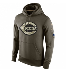 Men MLB Cincinnati Reds Nike Olive Salute To Service KO Performance Hoodie Men MLB Cincinnati Reds Nike Olive Salute To Service KO Performance Hoodie