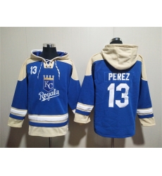 Men Kansas City Royals 13 Salvador Perez Blue Ageless Must Have Lace Up Pullover Hoodie Men Kansas City Royals 13 Salvador Perez Blue Ageless Must Have Lace Up Pullover Hoodie