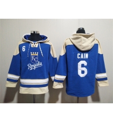 Men Kansas City Royals 6 Lorenzo Cain Blue Ageless Must Have Lace Up Pullover Hoodie Men Kansas City Royals 6 Lorenzo Cain Blue Ageless Must Have Lace Up Pullover Hoodie