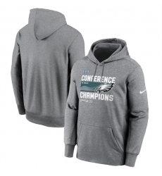 Men Philadelphia Eagles Heather Gray 2022 NFC Champions Locker Room Trophy Collection Pullover Hoodie Men Philadelphia Eagles Heather Gray 2022 NFC Champions Locker Room Trophy Collection Pullover Hoodie