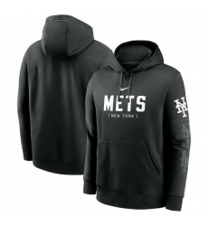 Mens Nike Black New York Mets Fashion Club Pullover Hoodie Mens Nike Black New York Mets Fashion Club Pullover Hoodie