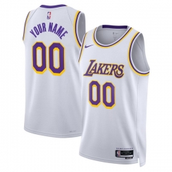 Men Women Youth Toddler LOS ANGELES LAKERS Custom Nike NBA Stitched Jersey Gold White Purple