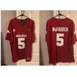 Men NCAA Arkansas McFadden #5 Red Stitched Jersey