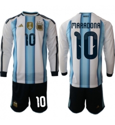 Argentina 2026 FIFA World Cup Soccer Jersey White LONG #10 MARADONA Argentina 2026 FIFA World Cup Soccer Jersey White LONG #10 MARADONA
