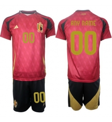 Men Belgium National Team Custom Red 2024 25 Home Soccer Jersey Suit