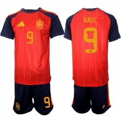 Spain 2026 FIFA World Cup Soccer Jersey Red #9 RAUL