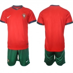 Men Portugal Team Blank 2024 25 Red Home Soccer Jersey