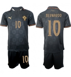 Portugal 2026 FIFA World Cup Soccer Jersey Black #10 BERNARDO Portugal 2026 FIFA World Cup Soccer Jersey Black #10 BERNARDO