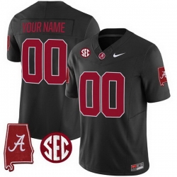 Men Women Youth Alabama Crimson Tide Active Player Custom Black F U S E  Alabama Map Stitched Football Jersey