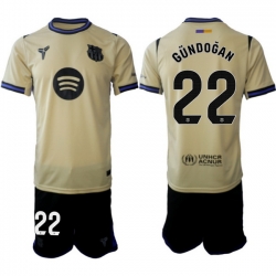 Men FC Barcelona 2026 Soccer Jerseys Beige #22 GÜNDOĞAN