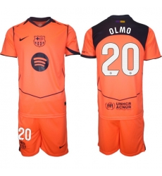 Men FC Barcelona 2026 Soccer Jerseys Orange #20 OLMO