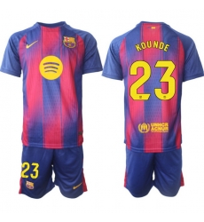 Men FC Barcelona 2026 Soccer Jerseys PinkBlue #23 KOUNDE
