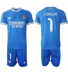 Men Real Madrid 2026 Soccer Jerseys Blue #1 I.CASILLAS