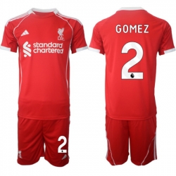 Men Liverpool 2026 Soccer Jerseys Red #2 GOMEZ