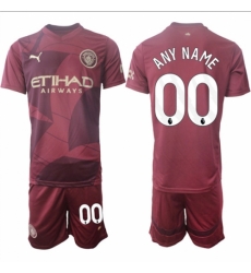 Men Manchester City Custom 2024 25 Burgundy Third Soccer Jersey Suit Men Manchester City Custom 2024 25 Burgundy Third Soccer Jersey Suit