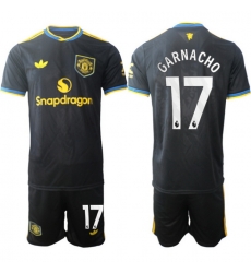 Men Manchester United 2026 Soccer Jerseys Black #17 GARNACHO