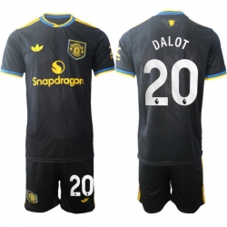 Men Manchester United 2026 Soccer Jerseys Black #20 DALOT