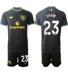 Men Manchester United 2026 Soccer Jerseys Black #23 SHAW