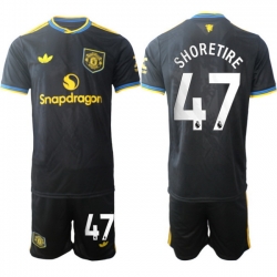 Men Manchester United 2026 Soccer Jerseys Black #47 SHORETIRE
