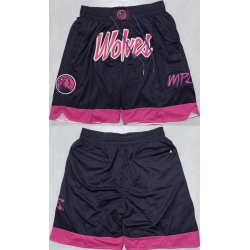 Men Minnesota Timberwolves Black 2025 Shorts  Run Small 