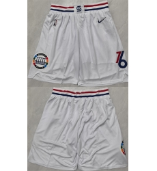 Men Philadelphia 76ers White Shorts Men Philadelphia 76ers White Shorts