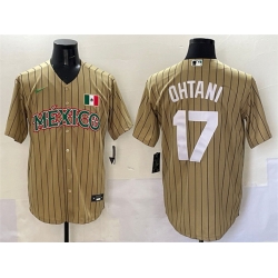 Men Mexico Baseball 17 Shohei Ohtani Tan 2023 World Baseball Classic Stitched Jersey
