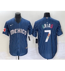 Men Mexico Baseball 7 Julio Urias 2023 Navy World Baseball Classic Stitched Jerseys Men Mexico Baseball 7 Julio Urias 2023 Navy World Baseball Classic Stitched Jerseys