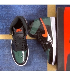 Air Jordan 1 Green black  Orange Lace Basketball Shoes