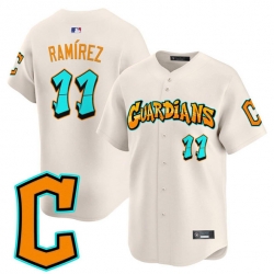 Men Cleveland Guardians 11 Jos E9 Ram EDrez Cream Graffiti Barrio Edition Vapor Limited Stitched Baseball Jersey