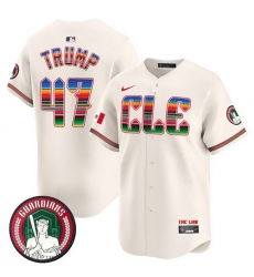 Men Cleveland Guardians 47 Donald Trump Cream Mexico Vapor Premier Limited Stitched Baseball Jersey Men Cleveland Guardians 47 Donald Trump Cream Mexico Vapor Premier Limited Stitched Baseball Jersey