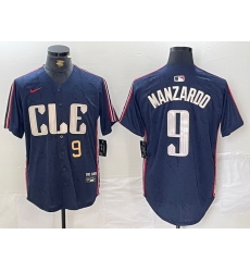Men Cleveland Guardians 9 Kyle Manzardo Navy 2024 City Connect Limited Stitched Baseball Jersey 3 Men Cleveland Guardians 9 Kyle Manzardo Navy 2024 City Connect Limited Stitched Baseball Jersey 3