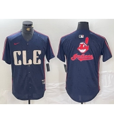 Men Cleveland Guardians Team Big Logo Navy 2024 City Connect Stitched Baseball Jersey III Men Cleveland Guardians Team Big Logo Navy 2024 City Connect Stitched Baseball Jersey III