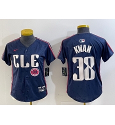 Women Cleveland Guardians 38 Steven Kwan Navy 2024 City Connect Limited Stitched jerseys 2 Women Cleveland Guardians 38 Steven Kwan Navy 2024 City Connect Limited Stitched jerseys 2