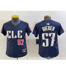 Youth Cleveland Guardians 57 Shane Bieber Navy 2024 City Connect Limited Stitched Baseball Jersey 9 Youth Cleveland Guardians 57 Shane Bieber Navy 2024 City Connect Limited Stitched Baseball Jersey 9