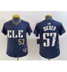 Youth Cleveland Guardians 57 Shane Bieber Navy 2024 City Connect Limited Stitched Baseball Jersey Youth Cleveland Guardians 57 Shane Bieber Navy 2024 City Connect Limited Stitched Baseball Jersey