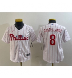 Youth MLB Phillies 8 Nick Castellanos White Nike Cool Base Jersey Youth MLB Phillies 8 Nick Castellanos White Nike Cool Base Jersey