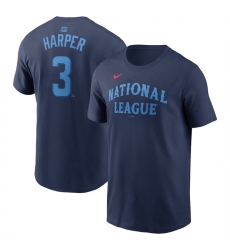 Men National League 3 Bryce Harper Navy 2024 All Star Name 26 Number T Shirt Men National League 3 Bryce Harper Navy 2024 All Star Name 26 Number T Shirt