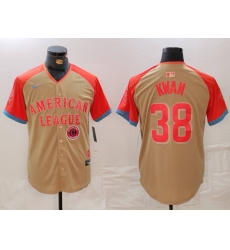 Men American League 38 Steven Kwan Cream 2024 All Star Limited Stitched Jersey 1 Men American League 38 Steven Kwan Cream 2024 All Star Limited Stitched Jersey 1