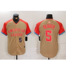 Men American League 5 Corey Seager Cream 2024 All Star Limited Stitched Baseball Jersey 1 Men American League 5 Corey Seager Cream 2024 All Star Limited Stitched Baseball Jersey 1