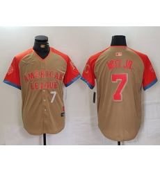 Men American League 7 Bobby Witt Jr Cream 2024 All Star Limited Stitched Jersey 1 Men American League 7 Bobby Witt Jr Cream 2024 All Star Limited Stitched Jersey 1