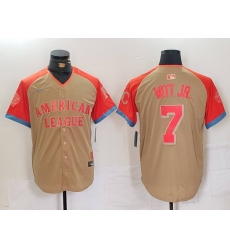 Men American League 7 Bobby Witt Jr Cream 2024 All Star Limited Stitched Jersey 3 Men American League 7 Bobby Witt Jr Cream 2024 All Star Limited Stitched Jersey 3