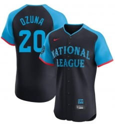 Men National League 20 Marcell Ozuna Navy 2024 All Star Limited Stitched Baseball Jersey Men National League 20 Marcell Ozuna Navy 2024 All Star Limited Stitched Baseball Jersey