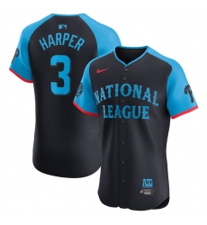 Men National League 3 Bryce Harper Navy 2024 All Star Elite Stitched Baseball Jersey Men National League 3 Bryce Harper Navy 2024 All Star Elite Stitched Baseball Jersey