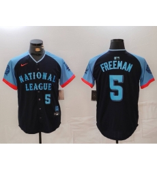 Men National League 5 Freddie Freeman Navy 2024 All Star Limited Stitched Baseball Jersey 7 Men National League 5 Freddie Freeman Navy 2024 All Star Limited Stitched Baseball Jersey 7