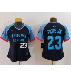 Women National League 23 Fernando Tatis Jr Navy 2024 All Star Limited Stitched Baseball Jersey 2 Women National League 23 Fernando Tatis Jr Navy 2024 All Star Limited Stitched Baseball Jersey 2