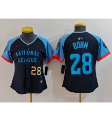 Women National League 28 Alec Bohm Navy 2024 All Star Limited Stitched Baseball Jersey 3 Women National League 28 Alec Bohm Navy 2024 All Star Limited Stitched Baseball Jersey 3