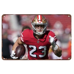San Francisco 49ers Aluminum Sign Christian McCaffrey 003