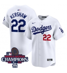 Youth Nike Los Angeles Dodgers Clayton Kershaw #22 White Flex Base 2024 World Series Champions Stitched MLB Jersey Youth Nike Los Angeles Dodgers Clayton Kershaw #22 White Flex Base 2024 World Series Champions Stitched MLB Jersey