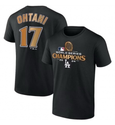 Men Los Angeles Dodgers 17 Shohei Ohtani Black 2024 World Series Champions Name 26 Number T Shirt Men Los Angeles Dodgers 17 Shohei Ohtani Black 2024 World Series Champions Name 26 Number T Shirt