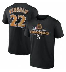 Men Los Angeles Dodgers 22 Clayton Kershaw Black 2024 World Series Champions Name 26 Number T Shirt Men Los Angeles Dodgers 22 Clayton Kershaw Black 2024 World Series Champions Name 26 Number T Shirt